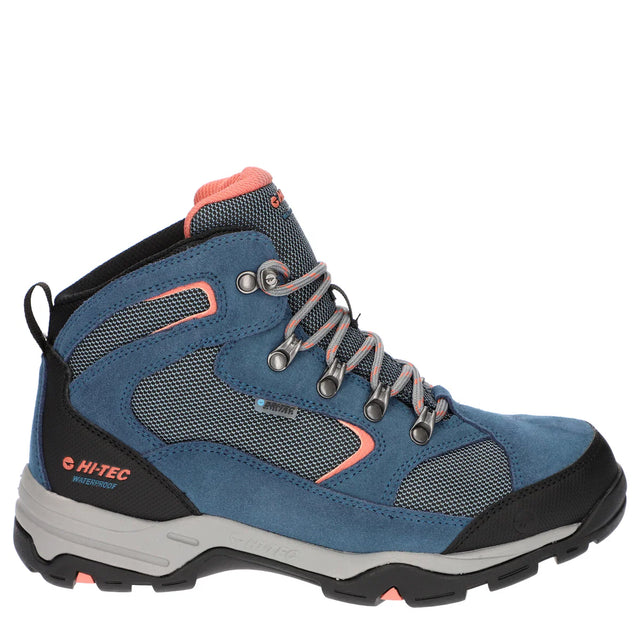 Hi-Tec Storm Waterproof Womens Hiking Shoe | Blue/Coral