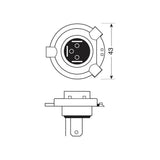 Lampa Blu-Xe Halogen Bulb H4 - 60/55W - P43T