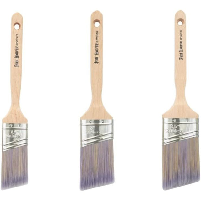 Paint Warrior 3 Pack Angled Paint Brush Genesis Box (1.5-2.0-2.5")