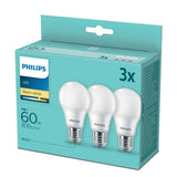 Philips LED Bulb 60W E27 806 Lumen in Warm White | Pack of 3
