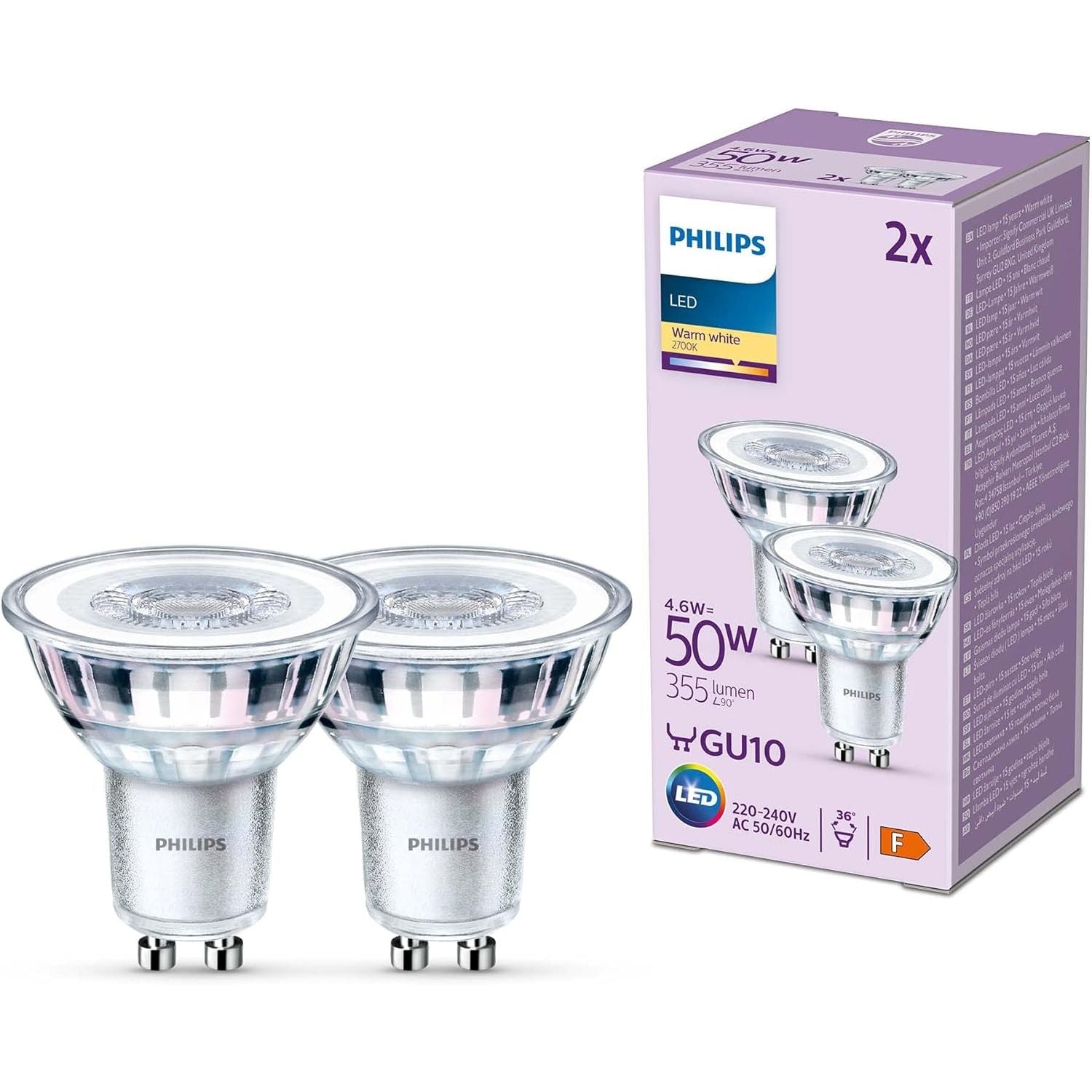 Philips Spot LED Bulb 50W M16 GU5.3 355 Lumen in Warm White | Pack of 2