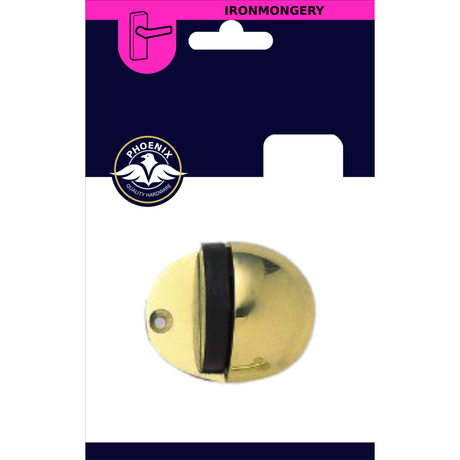 Phoenix Brass Door Stop Oval Shielded