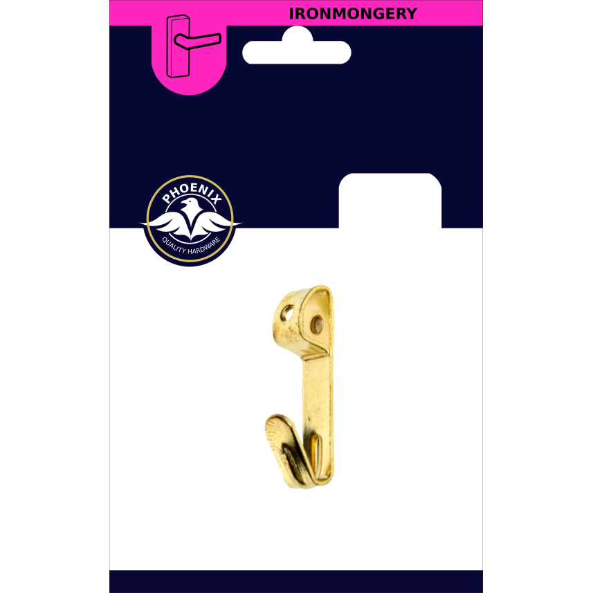 Phoenix Picture Hook Brass Single No 2