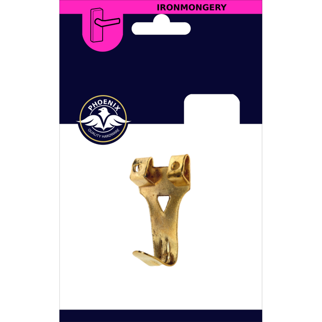 Phoenix Picture Hook Brass Single No 3 | Pack of 4
