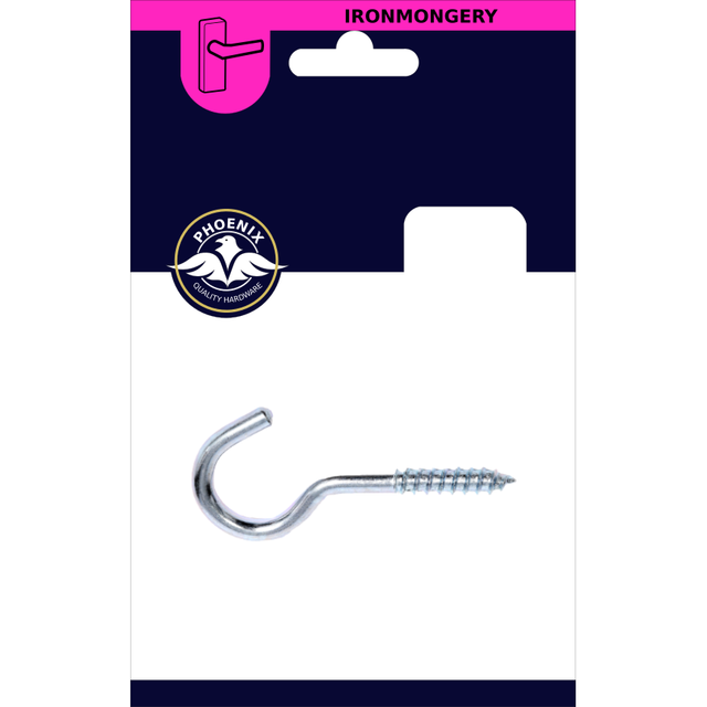 Phoenix Screw Hooks 60mm x 10mm | Pack of 2