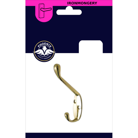 Phoenix Solid Brass Hat & Coat Hook