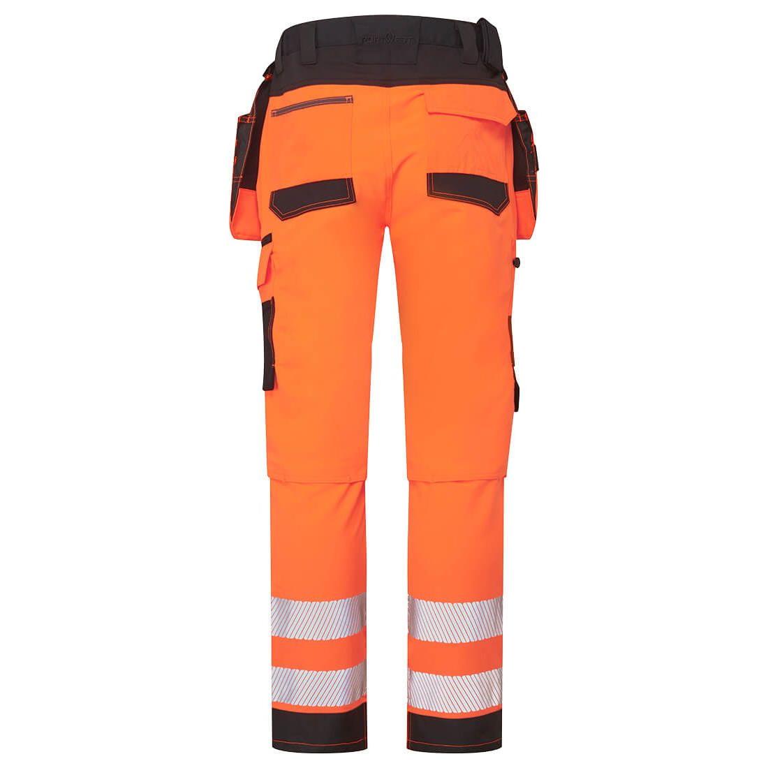Portwest DX454 Hi-Vis Detachable Holster Pocket Craft Trousers Orange