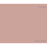 Prestige Betsy Light
A solid colour swatch card for Prestige Enamel Paint in the shade 'Betsy Light 56', featuring a dusty rose pink background with the brand logo in the top right and the shade name in the bottom right.