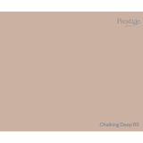 A solid color swatch card for Prestige High-Temp paint, showing the color 'Chalking Deep 63' in a dusty, warm beige tone with the brand logo in the top right corner.