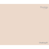 A solid color swatch card for Prestige Enamel Paint in the color 'Chalking 61', showing a warm light beige/cream color with the brand logo in the top right and the shade name in the bottom right.