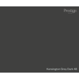 A dark charcoal gray color swatch card from Prestige Fine Art, labeled 'Kensington Grey Dark 48' in the bottom right corner.