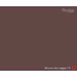 A solid color swatch card for Prestige Fine Paint in the shade 'Moves Like Jagger 72', showing a deep muted plum-brown color with the brand logo in the top right and the shade name in the bottom right.
