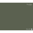 A solid color swatch card for Prestige Fine Paint in 'Olive 84', showing a dark olive green color with the brand logo in the top right and the color name in the bottom right.