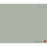 A flat, solid color swatch labeled 'Prestige.' in the top right and 'Oyster 98' with a red circle containing a white 'R' in the bottom right, representing the product color.