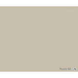 A solid color swatch tile in a warm, muted rust-beige shade, labeled 'Rustic 82' in the bottom right corner with a Prestige logo in the top right.