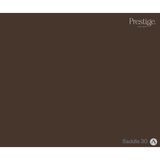 A solid dark brown color swatch labeled 'Prestige' in the top right and 'Saddle 30' in the bottom right.
