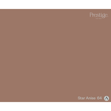 A solid color swatch card for Prestige Star Anise 64, showing a warm, muted brownish-beige tone with the Prestige logo in the top right and the shade name in the bottom right.
