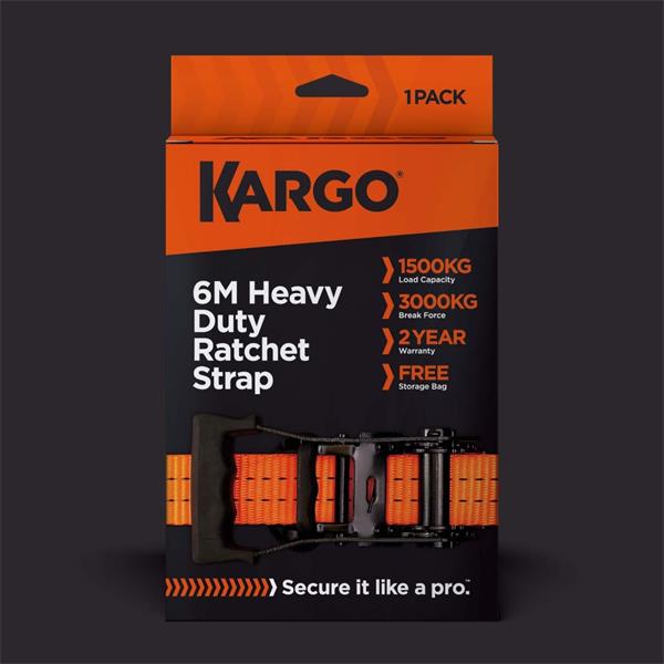 Kargo Heavy Duty Ratchet Strap 6Mx35mm