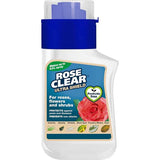 Rose Clear Ultra Shield pesticide-free spray bottle on a white background