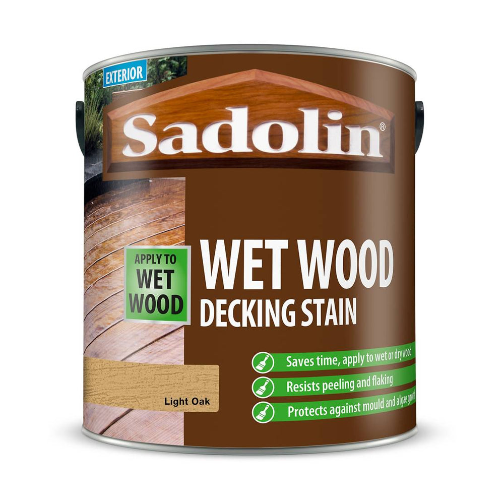 Sadolin Wet Wood Decking Stain | Light Oak - 2.5L