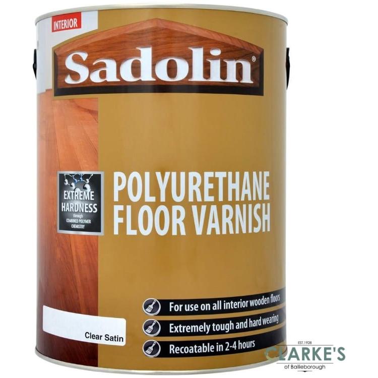 Sadolin Polyurethane Satin Floor Varnish | Clear - 2.5L