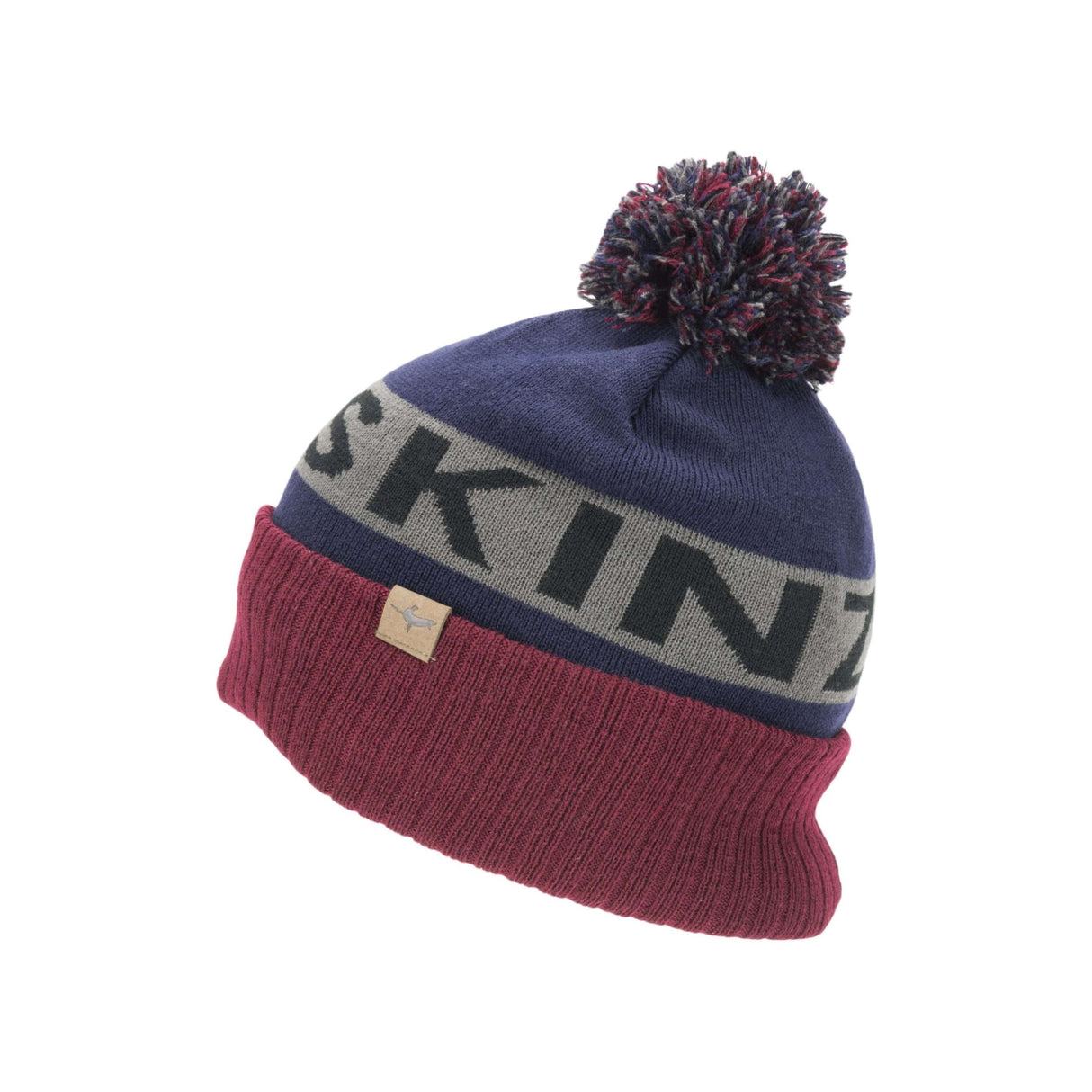 Sealskinz Foulden Water Repellent Cold Weather Bobble Hat Navy/Grey