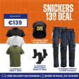Snickers 139 Deal | Trousers, T-Shirt, Beanie & Socks | TedJohnsons.ie