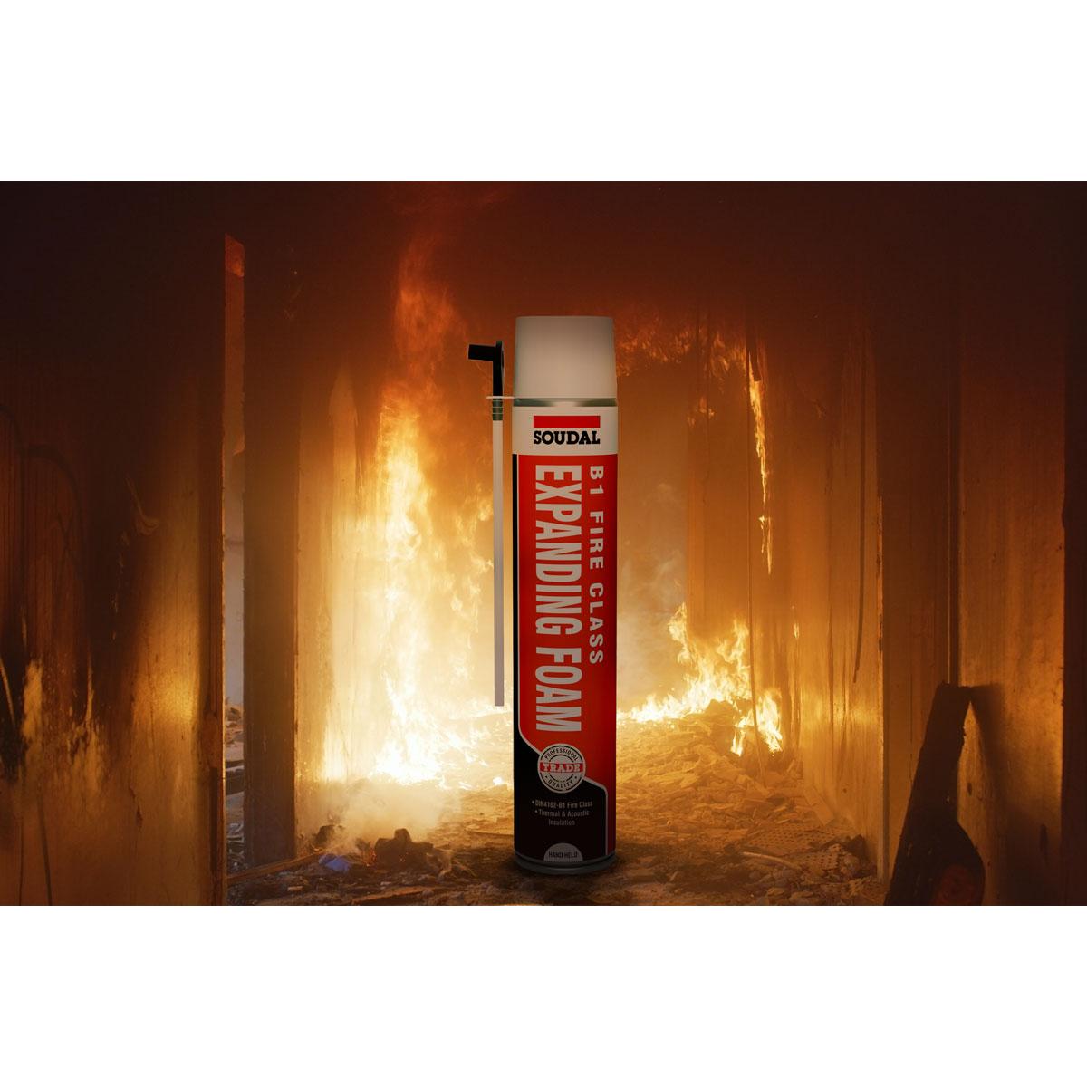 Soudal B1 Fire & Acoustic Expanding Foam | Gun Grade - 750 ml
