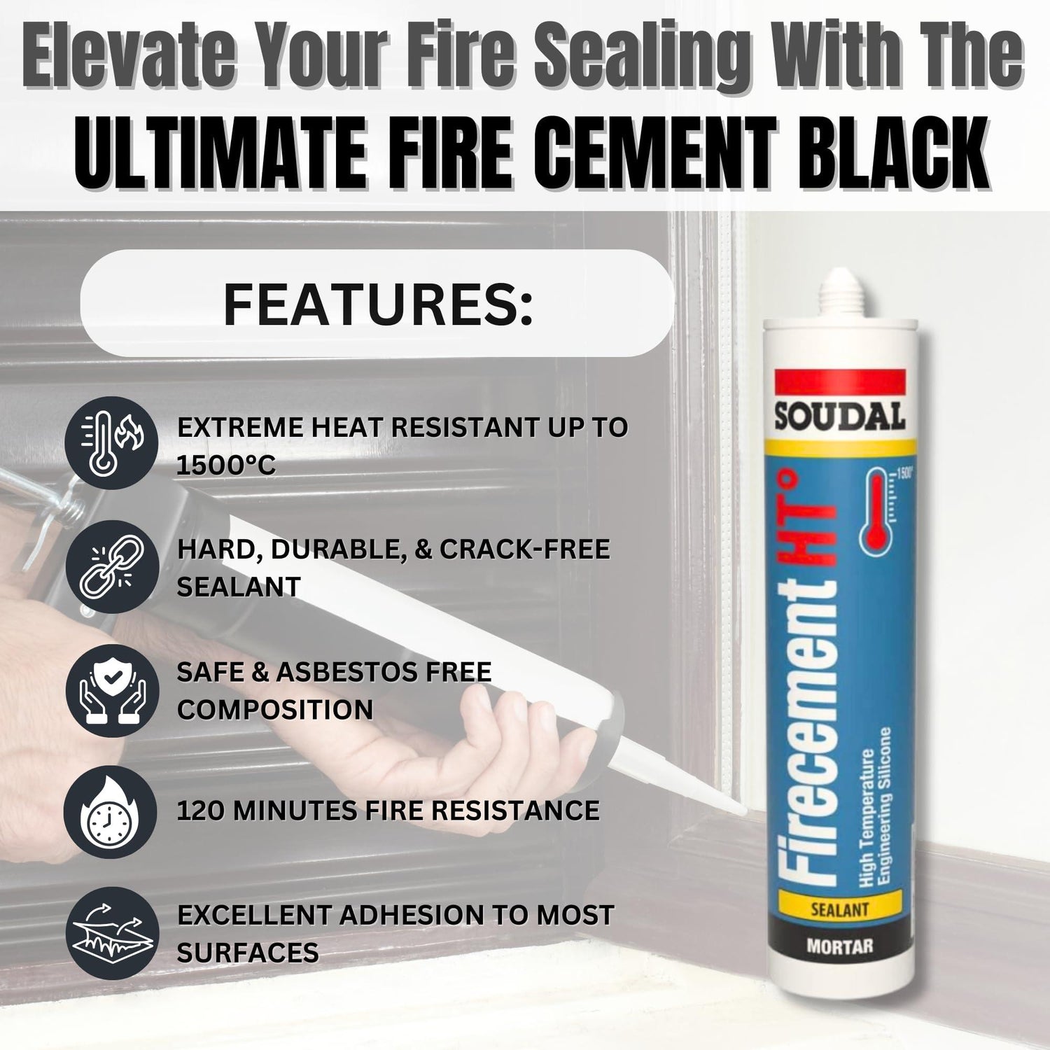 Soudal Fire Cement HT | Black - 300ml