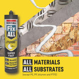 Soudal Fix All Turbo Solvent-Free Hybrid Polymer Adhesive | White - 290ml