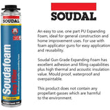 Soudal Soudafoam Gap Filler Expanding Foam | Gun Grade - 750ml