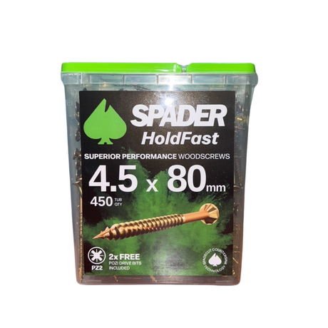 Spader Holdfast Superior Performance Woodscrews 4.5x80 QTY 450