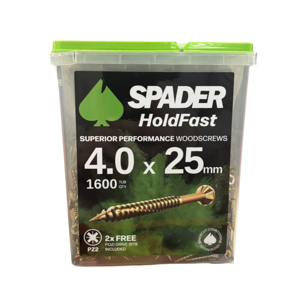 Spader Holdfast Superior Performance Woodscrews 4x25 QTY 1600