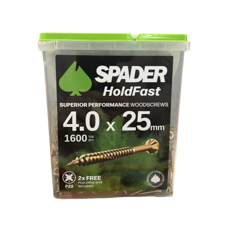 Spader Holdfast Superior Performance Woodscrews 4x25 QTY 1600