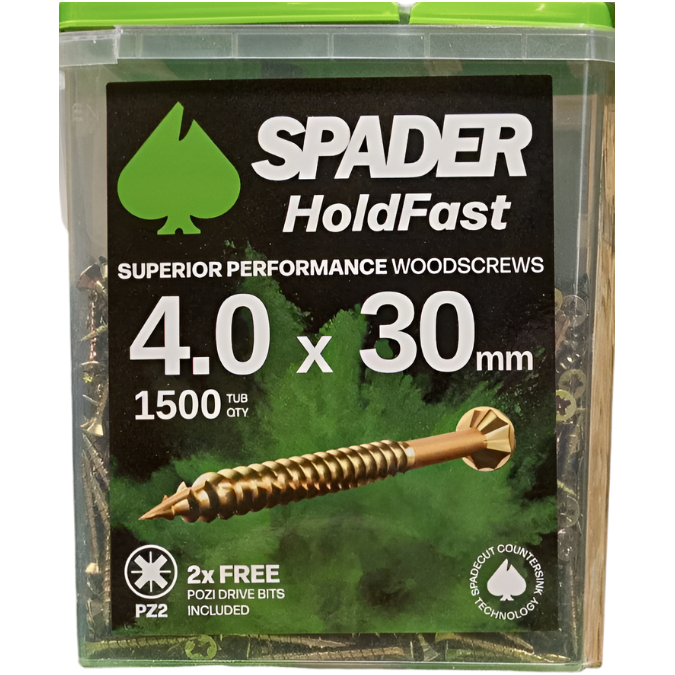 Spader Holdfast Superior Performance Woodscrews 4x30 QTY 1500