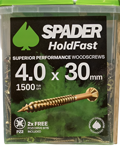 Spader Holdfast Superior Performance Woodscrews 4x30 QTY 1500