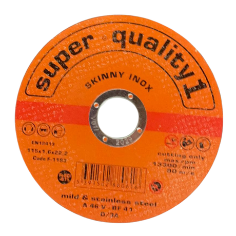 Super Quality 1 Skinny Inox Steel Cutting Orange Disc | 4.5 inches (115mmx1.6mmx22mm)