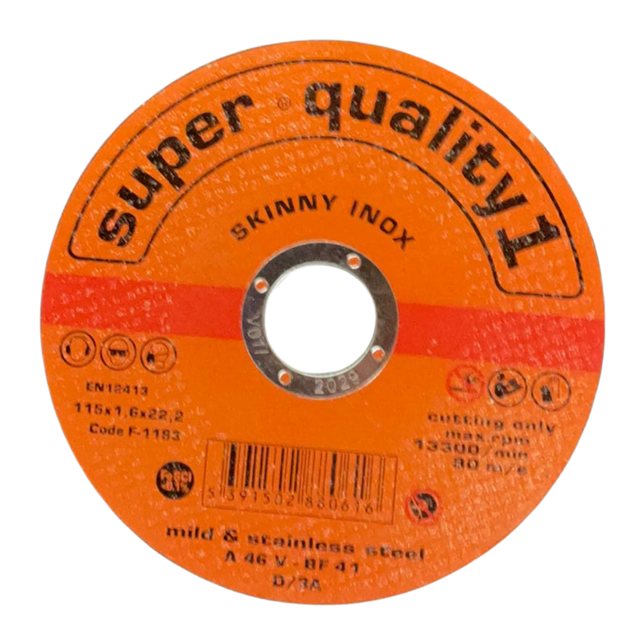 Super Quality 1 Skinny Inox Steel Cutting Orange Disc | 4.5 inches (115mmx1.6mmx22mm)