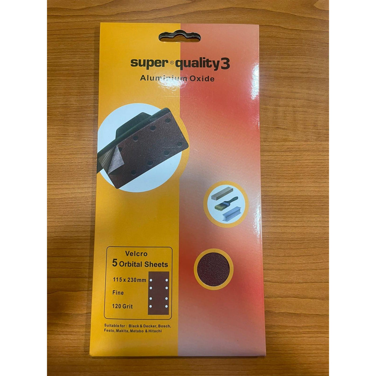 Super Quality 3 Aluminium Oxide Velcro Orbital Sheets - 115x230mm