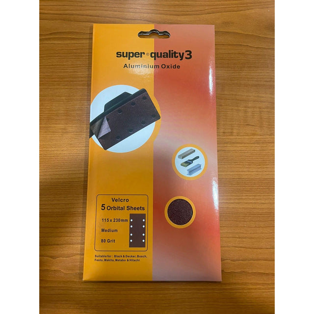 Super Quality 3 Aluminium Oxide Velcro Orbital Sheets - 115x230mm