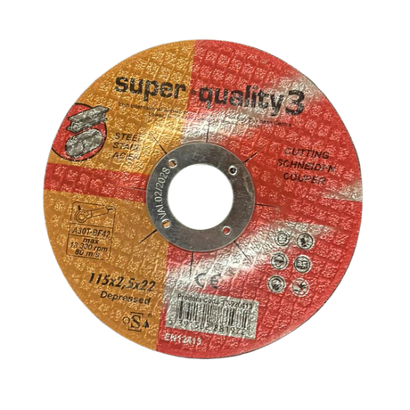 Super Quality 3 Steel Cutting Orange Disc | 4.5 inches (115mm x2.5mm x22mm)