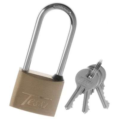 Tessi Long Shackle Solid Brass Padlock | 40mm