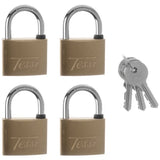 Tessi Solid Brass Padlocks Keyed Alike - 40MM | Pack of 4