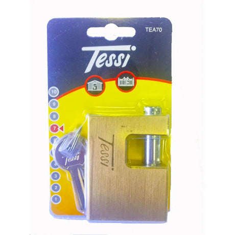 Tessi Rectangular Brass Padlock | 70mm TEA70
