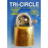 Tri Circle Brass Padlock