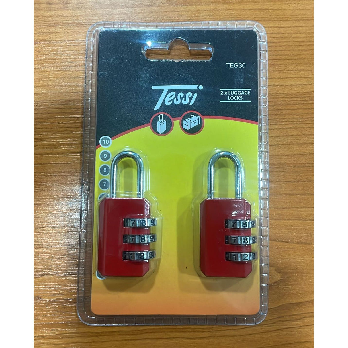 Tessi  Re-Settable Combination Padlock | Red - 23mm
