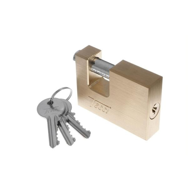 Tessi Brass Rectangular Padlock | 90mm