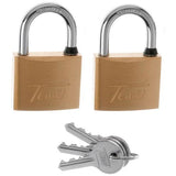 Tessi Solid Brass Padlocks Keyed Alike - 30MM | Pack of 2 