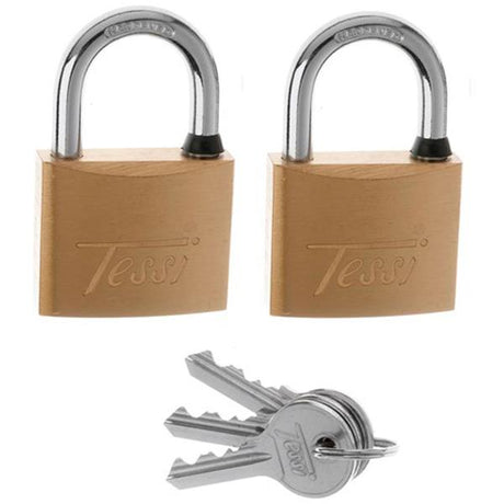 Tessi Solid Brass Padlocks Keyed Alike - 30MM | Pack of 2 