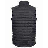 A black sleeveless puffer vest with horizontal quilting and a high stand-up collar, Tuffstuff Elite Bodywarmer